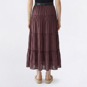 Juniors No Comment Tiered Midi Skirt with Butterfly Belt alternate view